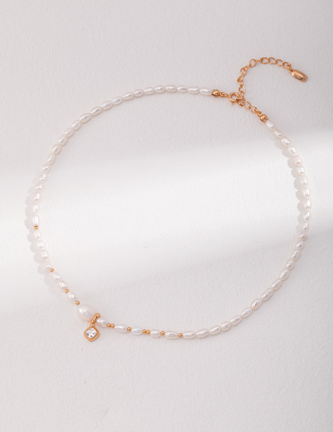 Natural Pearl Zircon Necklace