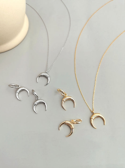 Elementary Horn Silver Earrings