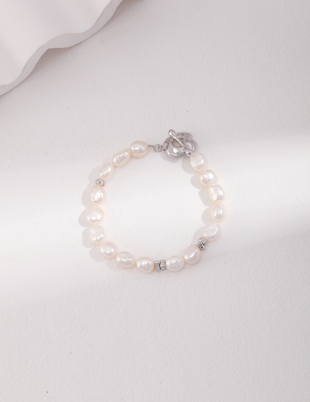 Silver Baroque Pearl Bracelet